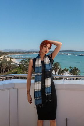 دستمال گردن سفید زنانه ابریشم onliecraft - کد 886886122