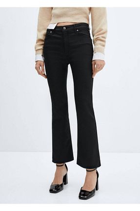 شلوار جین مشکی زنانه رگولار MANGO - کد 939727454