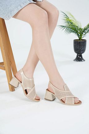 دمپائی بژ زنانه چرم خالص Pierre Cardin - کد 920935641