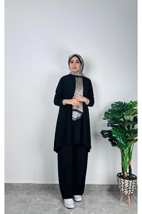 ست بالاتنه و پائین تنه مشکی زنانه بافتنی SOFT - کد 920942099