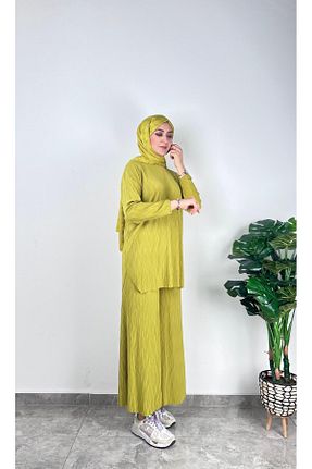 ست بالاتنه و پائین تنه سبز زنانه بافتنی SOFT - کد 920942154