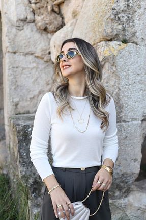 پلیور نباتی زنانه رگولار bytugcekaya - کد 920945881