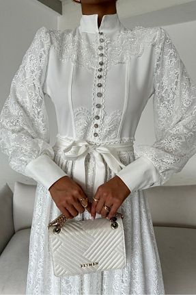 لباس سفید زنانه بافتنی Neşeli Butik - کد 920953229