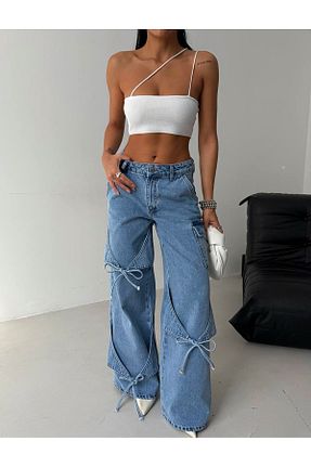 شلوار آبی زنانه جین NUA - کد 920947807