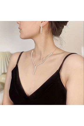 ست جواهر رنگی زنانه روکش نقره Estilo Lingerie - کد 919898359