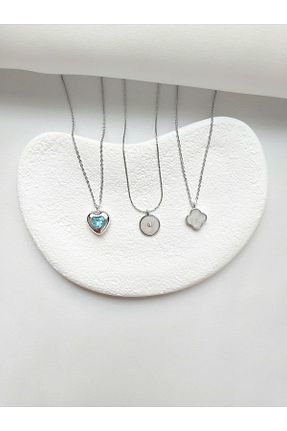 گردنبند جواهر آبی زنانه سنگ Alexis Carrel - کد 921025566