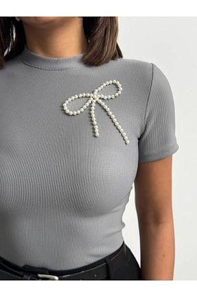 بلوز طوسی زنانه ساده fhk atelier - کد 921029357