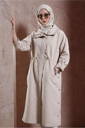 ترنچکت حجاب بژ زنانه بدون آستر Alvina - کد 817794463