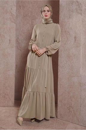 لباس حجاب بژ زنانه رگولار Alvina - کد 817772244
