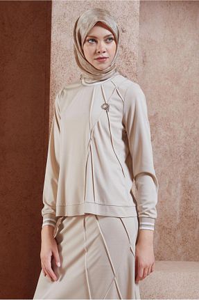 ست گرمکن حجاب بژ زنانه رگولار Alvina - کد 856217324