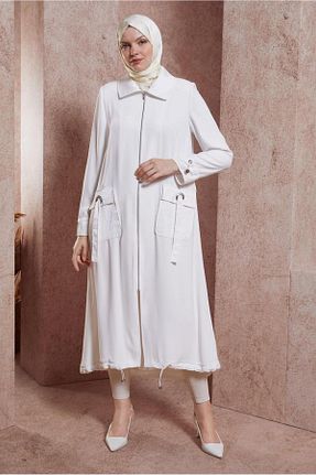 ترنچکت سفید زنانه پلی استر Alvina - کد 831367259