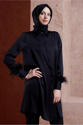 تونیک حجاب مشکی زنانه پلی استر Alvina - کد 850547233