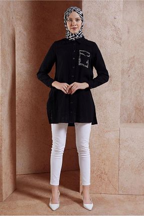 تونیک حجاب مشکی زنانه %100 پنبه Alvina - کد 855545388