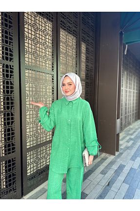 ست بالاتنه و پائین تنه حجاب سبز زنانه رگولار VOLT CLOTHİNG - کد 921055674