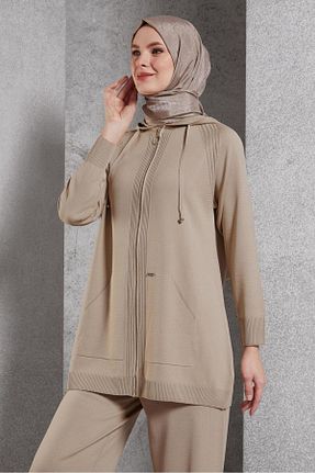 ست بالاتنه و پائین تنه حجاب بژ زنانه رگولار Alvina - کد 881345068