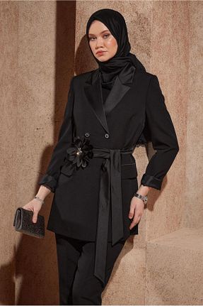 ست بالاتنه و پائین تنه حجاب مشکی زنانه رگولار Alvina - کد 828586228