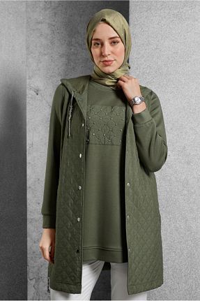 ست گرمکن حجاب خاکی زنانه رگولار Alvina - کد 895714301