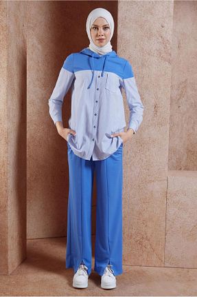 ست گرمکن حجاب آبی زنانه رگولار Alvina - کد 856217294