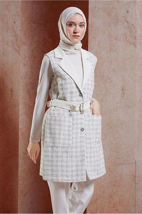ست بالاتنه و پائین تنه حجاب سفید زنانه رگولار Alvina - کد 865661521