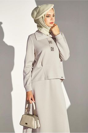 ست گرمکن حجاب بژ زنانه رگولار Alvina - کد 879104840