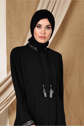 مانتو بلند حجاب مشکی زنانه Alvina - کد 867524651