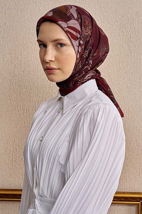 روسری زرشکی پلی استر ED Scarf - کد 898590950