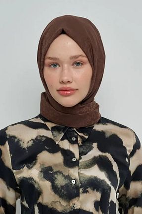 شال قهوه ای زنانه پنبه ای ED Scarf - کد 760206640