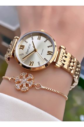 ساعت مچی طلائی زنانه 36-40 میلی متر Ferrucci - کد 783383385