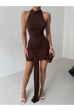 لباس قهوه ای زنانه بافتنی Castivo Fashion - کد 921073552