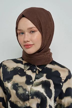 شال قهوه ای زنانه پنبه ای ED Scarf - کد 760206640