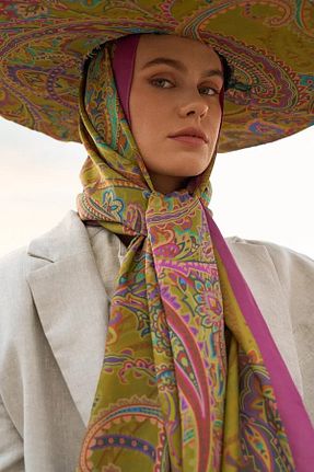 شال سبز زنانه ویسکون ED Scarf - کد 872472003