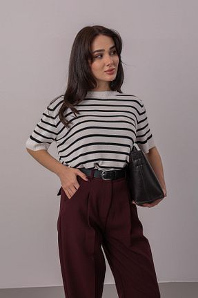 بلوز قهوه ای زنانه ساده FACETTE - کد 904514447