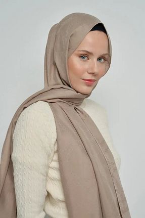 شال قهوه ای زنانه پنبه پلی استر ED Scarf - کد 760205155