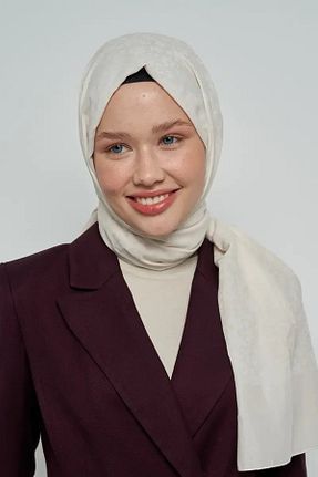شال سفید زنانه پنبه ای ED Scarf - کد 760206515