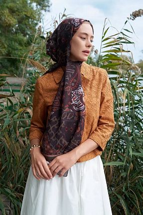شال قهوه ای زنانه ویسکون ED Scarf - کد 872472016