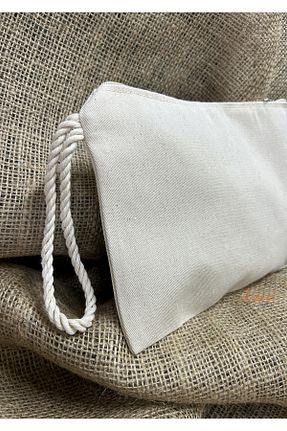 کیف پورتفوی و کلاچ بژ زنانه پارچه ای Desen Atölye - کد 921077333