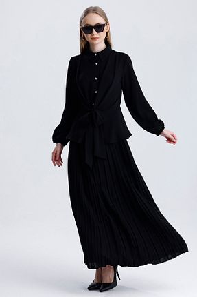 ست بالاتنه و پائین تنه مشکی زنانه بافتنی MD trend - کد 921086447