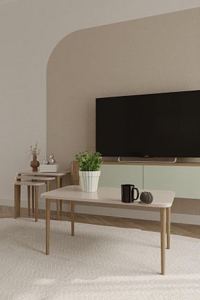 میز جلو مبلی بژ Suntalam woodaria - کد 921084812