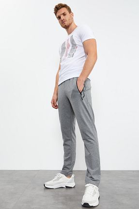 شلوار کرمگن طوسی مردانه پاچه لوله تفنگی TOMMY LIFE - کد 37611476