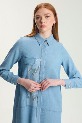 تونیک حجاب آبی جین Zühre - کد 921099839