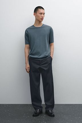 تیشرت آبی مردانه رگولار Massimo Dutti - کد 921088769