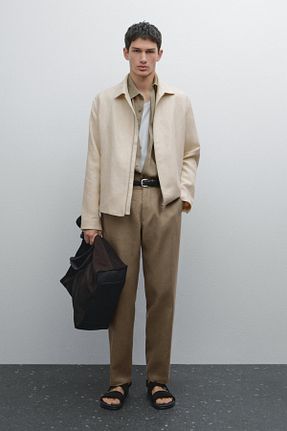 شلوار سبز مردانه کتان Massimo Dutti - کد 921089595
