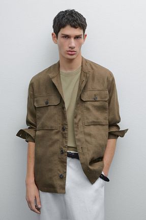 کت خاکی مردانه رگولار Massimo Dutti - کد 921097028
