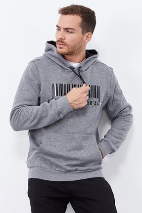 سوئیشرت طوسی مردانه چاپی TOMMY LIFE - کد 53719235
