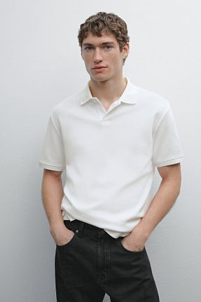 پولوشرت سفید مردانه پنبه ای Massimo Dutti - کد 897905766