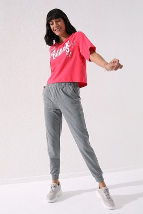 شلوار کرمگن طوسی زنانه پاچه تنگ TOMMY LIFE - کد 50584446