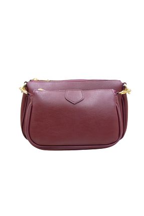کیف دوشی زرشکی زنانه چرم مصنوعی GOYÊT - کد 900092547