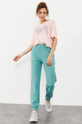 شلوار کرمگن فیروزه ای زنانه Relaxed TOMMY LIFE - کد 53719184