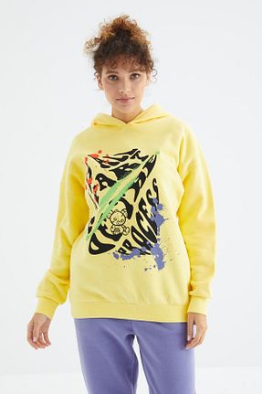 سوئیشرت زرد زنانه چاپی TOMMY LIFE - کد 382865799