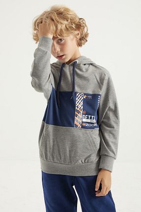 سوئیشرت طوسی بچه گانه رنگی TOMMY LIFE - کد 355230641